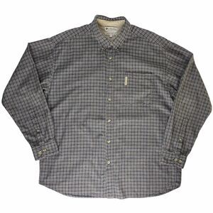 Columbia Shirt Size XL Blue Tan Plaid Button‎ Down Long Sleeve Fall Normcore Vtg